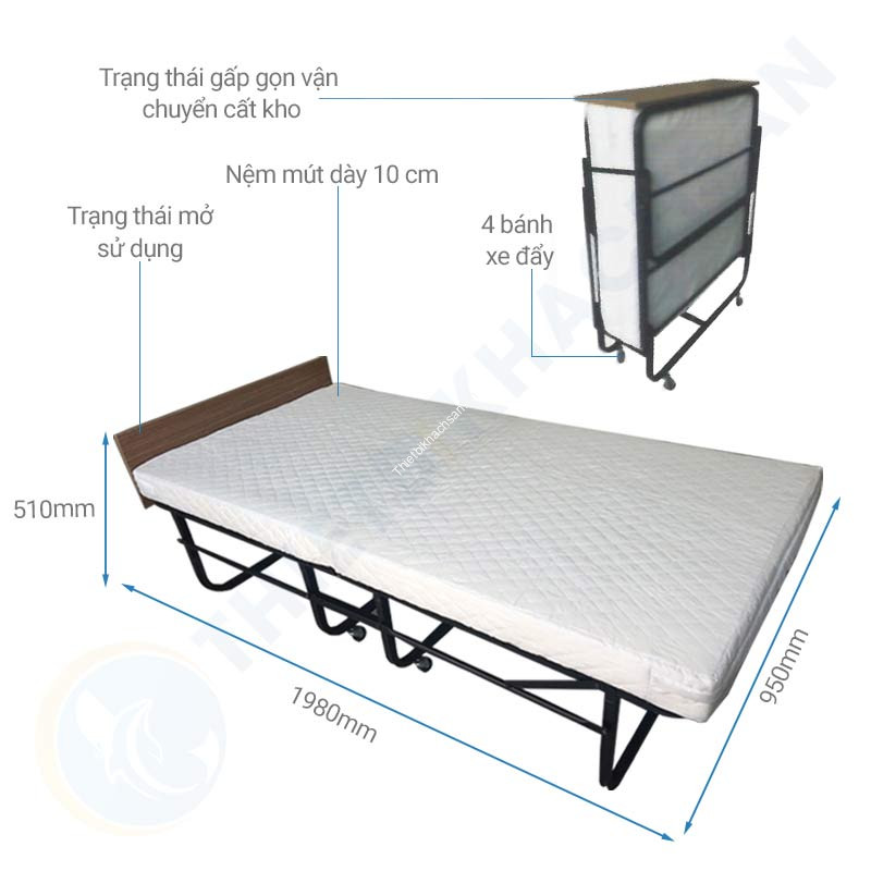 Mô tả giường extra bed nệm dày 10 cm EX7124-9