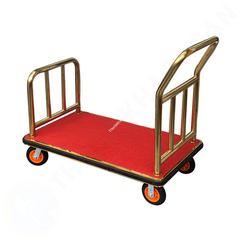 xe đẩy hành lý kiểu chữ U inox mạ vàng XL1207