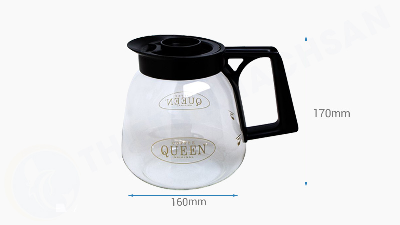 Kích thước bình đựng cafe thủy tinh Coffee Queen CF2307