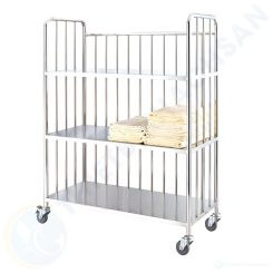 Xe chở đồ vải 3 tầng khung tròn inox 304 XV1384-304 hinh1