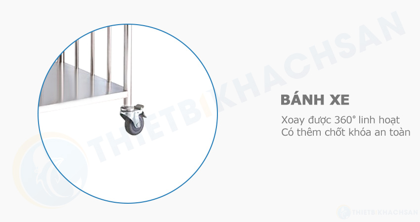 Bánh xe chở đồ vải 3 tầng khung tròn inox 304 XV1384-304 Bánh xe chở đồ vải 3 tầng khung tròn inox 304 XV1384-304